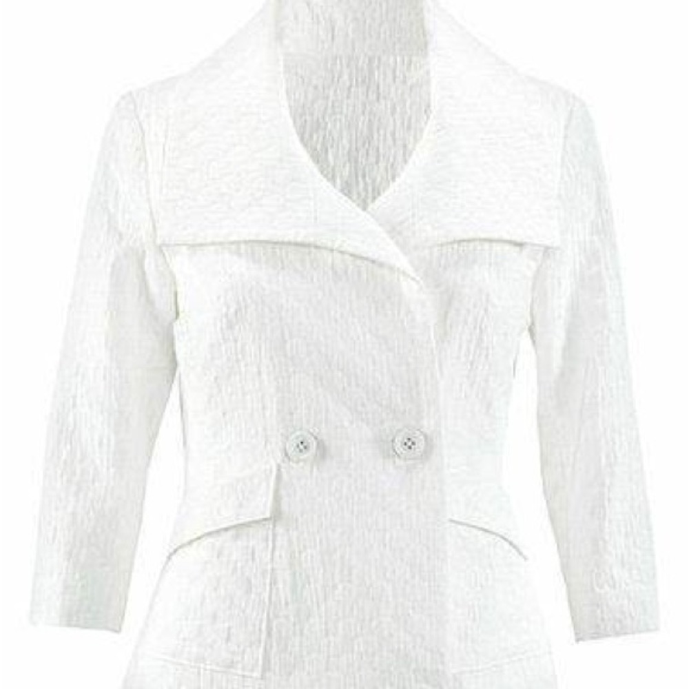 CAbi Double-Breasted White Blazer
